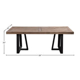 Prairie Rectangular Dining Table, Natural/Black-Dining Tables-Parc Decor