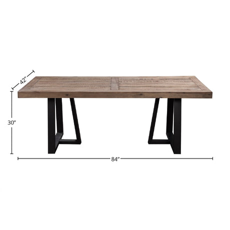 Prairie Rectangular Dining Table, Natural/Black-Dining Tables-Parc Decor