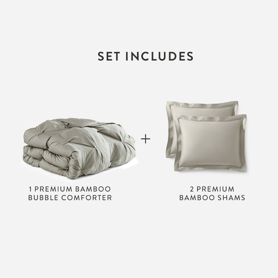Premium Bamboo Viscose Bubble Comforter Bundle