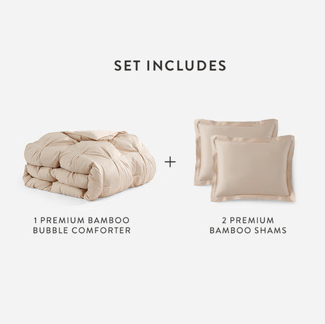 Premium Bamboo Viscose Bubble Comforter Bundle