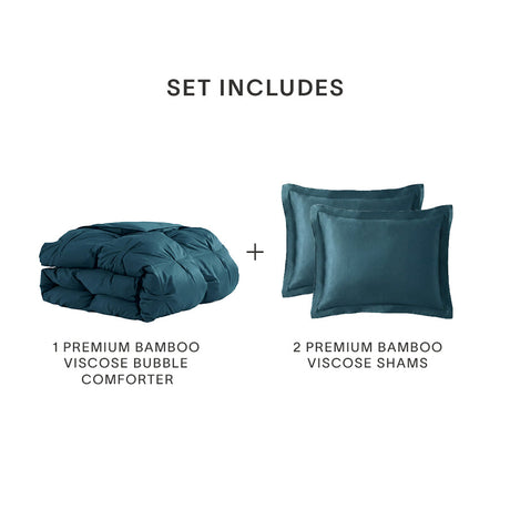 Premium Bamboo Viscose Bubble Comforter Bundle