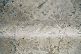 Premium Fine 8x10 Silver, Beige and Charcoal Traditional Floral High Low texture Hand Knotted Wool and Art Silk Rug