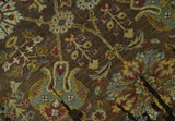 Premium Fine Transitional Brown and Olive Antique hand knotted wool Area Rug