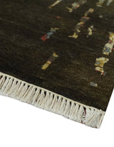 Premium Fine Transitional Brown and Olive Antique hand knotted wool Area Rug