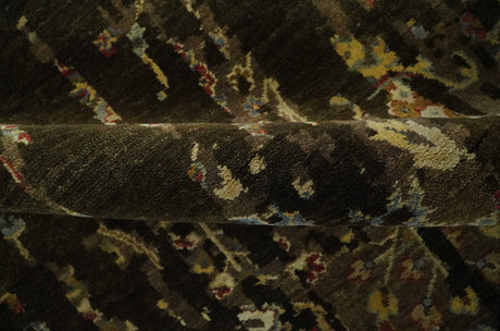 Premium Fine Transitional Brown and Olive Antique hand knotted wool Area Rug
