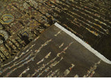 Premium Fine Transitional Brown and Olive Antique hand knotted wool Area Rug