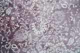 Premium Floral Medallion Purple and Ivory 5.6x7.9 Viscose Area Rug