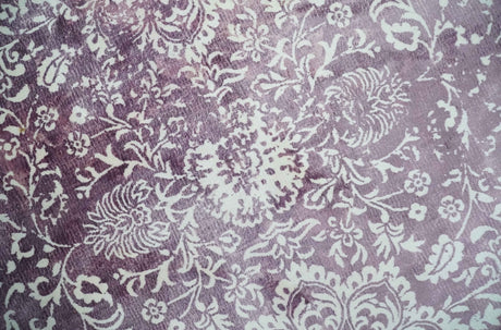 Premium Floral Medallion Purple and Ivory 5.6x7.9 Viscose Area Rug