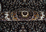 Premium Look 5x7 Black, Ivory and Brown Heriz Medallion Pattern Area Rug