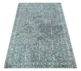 Premium look antique Design Teal, Charcoal and Ivory 5x8 Hand loom wool and Viscose Area Rug