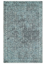 Premium look antique Design Teal, Charcoal and Ivory 5x8 Hand loom wool and Viscose Area Rug