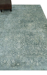 Premium look Floral Ivory and Green 5.6x8 Handloom Viscose Area Rug