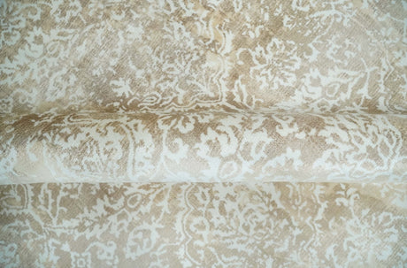 Premium Style Floral Traditional Ikat Large Design Camel and Ivory 5.6x7.9 Hand loom Viscose Area Rug