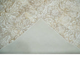 Premium Style Floral Traditional Ikat Large Design Camel and Ivory 5.6x7.9 Hand loom Viscose Area Rug