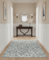 Premium Style Ivory and Charcoal Hand loom 5.6x8 Boteh Design Viscose Area Rug