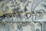 Premium Style Ivory and Charcoal Hand loom 5.6x8 Boteh Design Viscose Area Rug