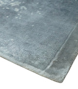 Premium Style Silver and Gray Traditional Medallion 5x8 Hand loom Viscose Area Rug