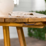 Prenton Modern Slat-Top Patio Round Dining Table-Outdoor-Parc Decor