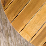 Prenton Modern Slat-Top Patio Round Dining Table-Outdoor-Parc Decor