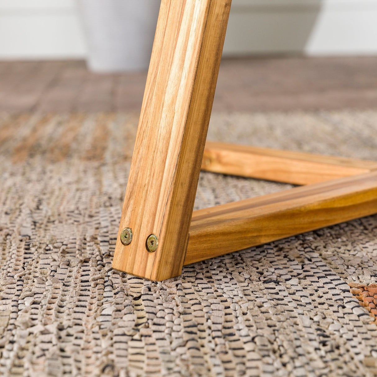 Prenton Modern Slat-Top Patio Round Dining Table-Outdoor-Parc Decor