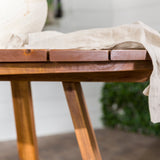 Prenton Modern Slat-Top Patio Round Dining Table-Outdoor-Parc Decor