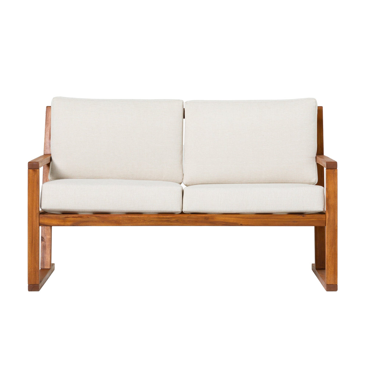 Prenton Modern Solid Wood Slatted Outdoor Loveseat-Outdoor-Parc Decor