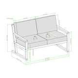 Prenton Modern Solid Wood Slatted Outdoor Loveseat-Outdoor-Parc Decor