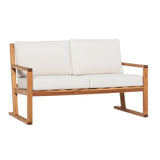 Prenton Modern Solid Wood Slatted Outdoor Loveseat-Outdoor-Parc Decor