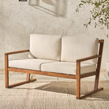Prenton Modern Solid Wood Slatted Outdoor Loveseat-Outdoor-Parc Decor