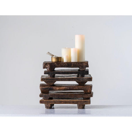 Primitive Wood Stackable Pedestal