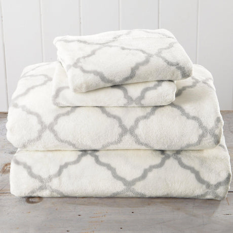 Printed Plush Sheet - Velvet Luxe Lattice Collection