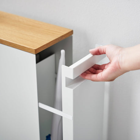 Pull-Out Bathroom Storage Cabinet - Steel + Wood-Toilet Paper Stocker-Parc Decor