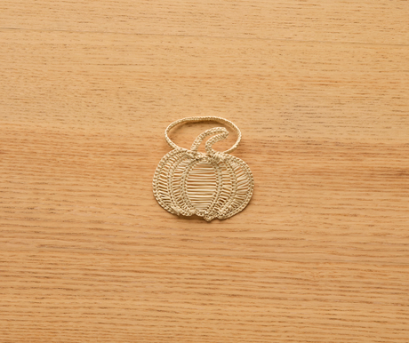 Pumpkin Napkin Ring – Handmade Halloween Table Decor – Black Woven Boho Napkin Holder – Spooky Fall Party Accent – Hostess Gift Idea-Napkins-Parc Decor