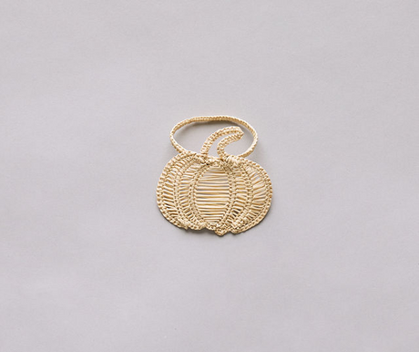 Pumpkin Napkin Ring – Handmade Halloween Table Decor – Black Woven Boho Napkin Holder – Spooky Fall Party Accent – Hostess Gift Idea-Napkins-Parc Decor