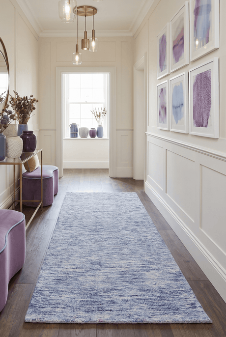 Purple and Blue Modern Solid Hand Tufted Wool Rug