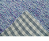 Purple and Blue Modern Solid Hand Tufted Wool Rug