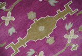 Purple, Ivory and Olive Traditional Hand knotted Oriental Oushak Multi Size wool Area Rug