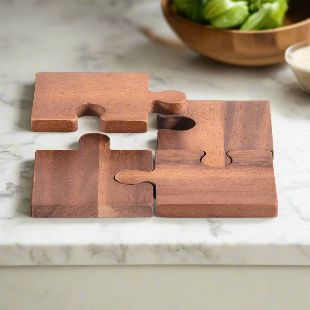Puzzle Piece Coasters -s/4-coasters-Parc Decor