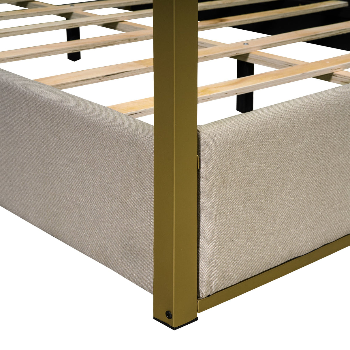 Queen Size Upholstery Canopy Platform Bed-Bedroom-Parc Decor