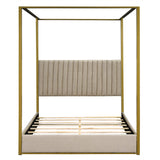 Queen Size Upholstery Canopy Platform Bed-Bedroom-Parc Decor