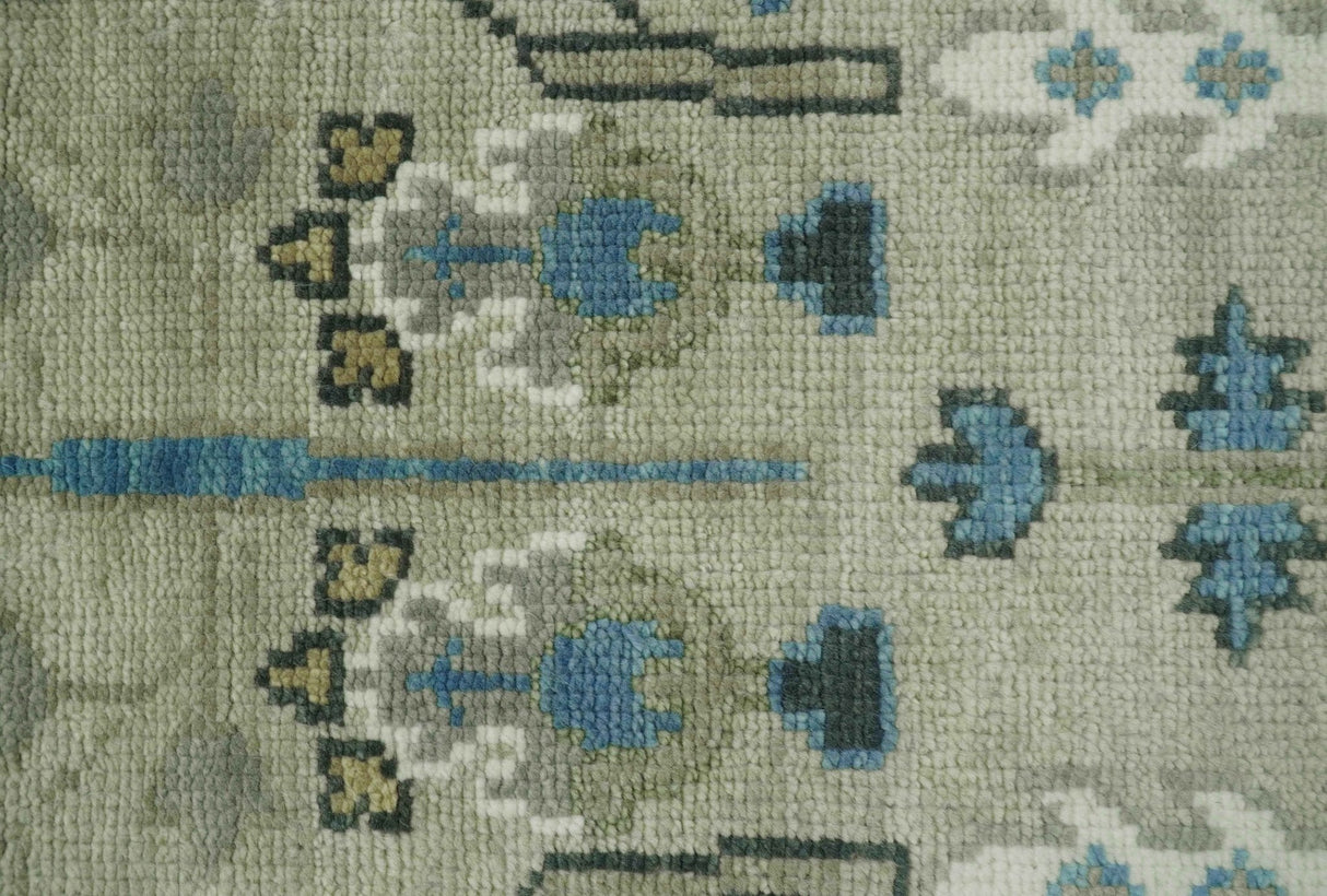 Quick Ship 6x9 Tree of life Beige And Blue Wool Rug