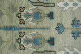 Quick Ship 6x9 Tree of life Beige And Blue Wool Rug