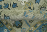 Quick Ship 6x9 Tree of life Beige And Blue Wool Rug