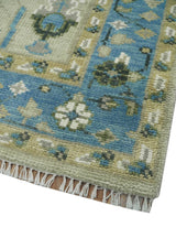 Quick Ship 6x9 Tree of life Beige And Blue Wool Rug