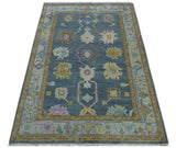 Quick Ship Hand Knotted 4x6 Charcoal And Brown Wool Rug