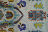 Quick Ship Oversize 4x10 Runner Ivory And Gray Hand Knotted Wool Rug