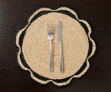 Raffia Woven Placemat - Handmade Raffia Table Mats, Eco-Friendly Natural Fiber Decor, Perfect for Garden Party & Dining Table-table tops-Parc Decor