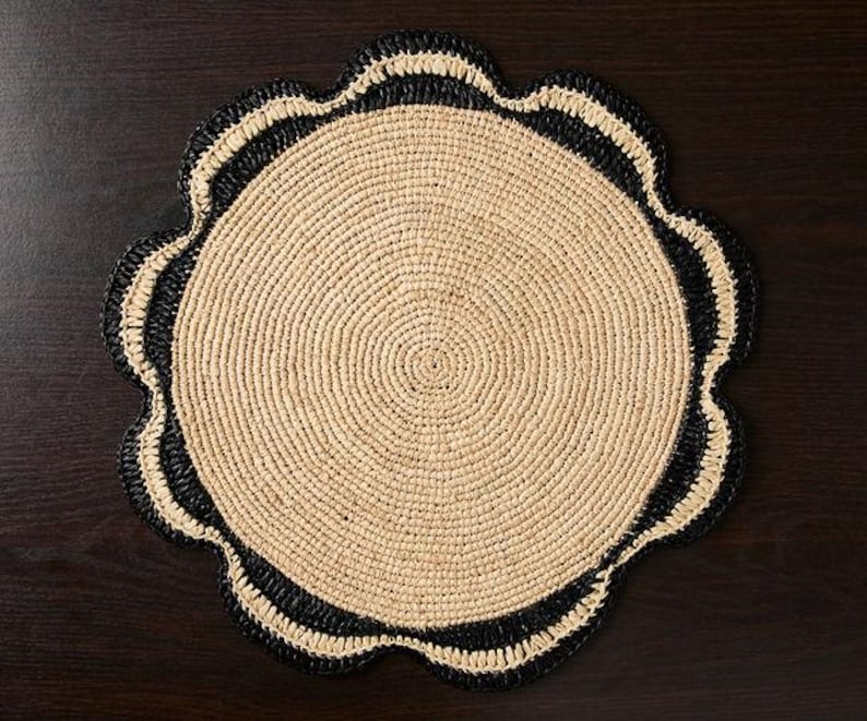 Raffia Woven Placemat - Handmade Raffia Table Mats, Eco-Friendly Natural Fiber Decor, Perfect for Garden Party & Dining Table-table tops-Parc Decor