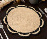 Raffia Woven Placemat - Handmade Raffia Table Mats, Eco-Friendly Natural Fiber Decor, Perfect for Garden Party & Dining Table-table tops-Parc Decor