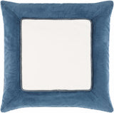Rahiq Blue Border Cotton Throw Pillow-Throw Pillows-Parc Decor